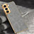 Soft Luxury Leather Snap On Case Cover TB1 for Samsung Galaxy S22 Plus 5G Gray