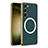 Soft Luxury Leather Snap On Case Cover with Mag-Safe Magnetic AC1 for Samsung Galaxy S21 Plus 5G Green