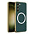 Soft Luxury Leather Snap On Case Cover with Mag-Safe Magnetic AC1 for Samsung Galaxy S23 5G Green