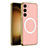 Soft Luxury Leather Snap On Case Cover with Mag-Safe Magnetic AC1 for Samsung Galaxy S23 5G Pink