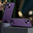 Soft Luxury Leather Snap On Case Cover with Mag-Safe Magnetic LD1 for Apple iPhone 14 Purple