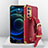 Soft Luxury Leather Snap On Case Cover XD1 for Oppo Reno6 Pro+ Plus 5G Red