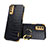Soft Luxury Leather Snap On Case Cover XD2 for Vivo Y20 Black