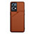 Soft Luxury Leather Snap On Case Cover Y01B for Oppo Reno7 Pro 5G Brown