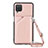 Soft Luxury Leather Snap On Case Cover Y01B for Samsung Galaxy A12 Rose Gold