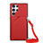 Soft Luxury Leather Snap On Case Cover Y01B for Samsung Galaxy S21 Ultra 5G Red