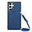Soft Luxury Leather Snap On Case Cover Y01B for Samsung Galaxy S23 Ultra 5G Blue