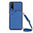 Soft Luxury Leather Snap On Case Cover Y01B for Vivo Y20 Blue