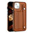 Soft Luxury Leather Snap On Case Cover Y02B for Apple iPhone 13 Brown