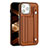 Soft Luxury Leather Snap On Case Cover Y02B for Apple iPhone 13 Pro Brown