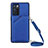 Soft Luxury Leather Snap On Case Cover Y02B for Oppo Reno6 Pro 5G India Blue