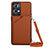 Soft Luxury Leather Snap On Case Cover Y02B for Oppo Reno7 Pro 5G Brown