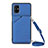 Soft Luxury Leather Snap On Case Cover Y02B for Samsung Galaxy M51 Blue