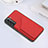 Soft Luxury Leather Snap On Case Cover Y02B for Samsung Galaxy S21 FE 5G Red