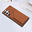 Soft Luxury Leather Snap On Case Cover Y02B for Samsung Galaxy S21 Ultra 5G Brown
