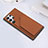 Soft Luxury Leather Snap On Case Cover Y02B for Samsung Galaxy S23 Ultra 5G Brown