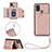 Soft Luxury Leather Snap On Case Cover Y03B for Samsung Galaxy A21s Rose Gold