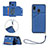 Soft Luxury Leather Snap On Case Cover Y03B for Samsung Galaxy M10S Blue