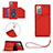 Soft Luxury Leather Snap On Case Cover Y03B for Samsung Galaxy Note 20 5G Red
