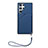 Soft Luxury Leather Snap On Case Cover Y03B for Samsung Galaxy S22 Ultra 5G Blue