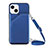 Soft Luxury Leather Snap On Case Cover Y04B for Apple iPhone 13 Blue
