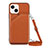 Soft Luxury Leather Snap On Case Cover Y04B for Apple iPhone 13 Brown