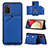 Soft Luxury Leather Snap On Case Cover Y04B for Samsung Galaxy A02s Blue
