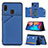 Soft Luxury Leather Snap On Case Cover Y04B for Samsung Galaxy A30 Blue