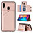 Soft Luxury Leather Snap On Case Cover Y04B for Samsung Galaxy A30 Rose Gold