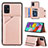 Soft Luxury Leather Snap On Case Cover Y04B for Samsung Galaxy A51 5G Rose Gold