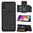 Soft Luxury Leather Snap On Case Cover Y04B for Samsung Galaxy A70S Black