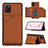 Soft Luxury Leather Snap On Case Cover Y04B for Samsung Galaxy A81 Brown