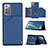 Soft Luxury Leather Snap On Case Cover Y04B for Samsung Galaxy Note 20 5G Blue