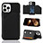 Soft Luxury Leather Snap On Case Cover Y05B for Apple iPhone 13 Pro Black