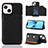 Soft Luxury Leather Snap On Case Cover Y05B for Apple iPhone 14 Plus Black