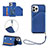 Soft Luxury Leather Snap On Case Cover Y06B for Apple iPhone 13 Pro Blue