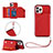 Soft Luxury Leather Snap On Case Cover Y06B for Apple iPhone 13 Pro Max Red
