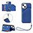 Soft Luxury Leather Snap On Case Cover Y06B for Apple iPhone 14 Plus Blue