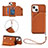 Soft Luxury Leather Snap On Case Cover Y06B for Apple iPhone 14 Plus Brown