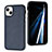 Soft Luxury Leather Snap On Case Cover Y07B for Apple iPhone 13 Blue