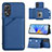 Soft Luxury Leather Snap On Case Cover YB1 for Oppo A78 5G Blue