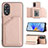 Soft Luxury Leather Snap On Case Cover YB1 for Oppo A78 5G Rose Gold