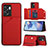 Soft Luxury Leather Snap On Case Cover YB2 for Oppo A57 5G Red
