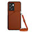 Soft Luxury Leather Snap On Case Cover YB3 for OnePlus Nord N300 5G Brown
