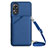 Soft Luxury Leather Snap On Case Cover YB3 for Oppo A78 5G Blue