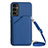 Soft Luxury Leather Snap On Case Cover YB3 for Samsung Galaxy A14 5G Blue