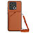 Soft Luxury Leather Snap On Case Cover YB3 for Xiaomi Redmi 10C 4G Brown