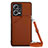Soft Luxury Leather Snap On Case Cover YB3 for Xiaomi Redmi Note 12 Explorer Brown