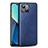 Soft Luxury Leather Snap On Case Cover ZS01 for Apple iPhone 14 Blue