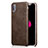 Soft Luxury Leather Snap On Case L01 for Apple iPhone X Brown